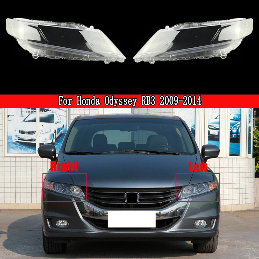 

For Honda Odyssey RB3 2009 2010 2011 2012 2013 2014 Front Headlamp Cover Transparent Lampshade Plexiglass Replace Original Lens