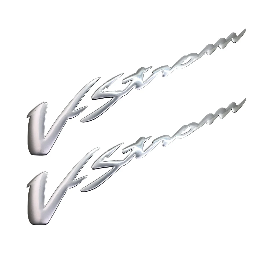 1 Pair 3D Chrome Motorcycle Emblem Badge Decals Scooter Motorbike Reflective Stickers For Suzuki Vstrom 250 DL 650 1000 XT