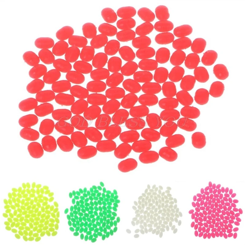 100 sztuk owalne twarde Luminous koraliki wędkarskie Sea Fishing Lure pływające Float Tackles 5 kolory Drop Shipping