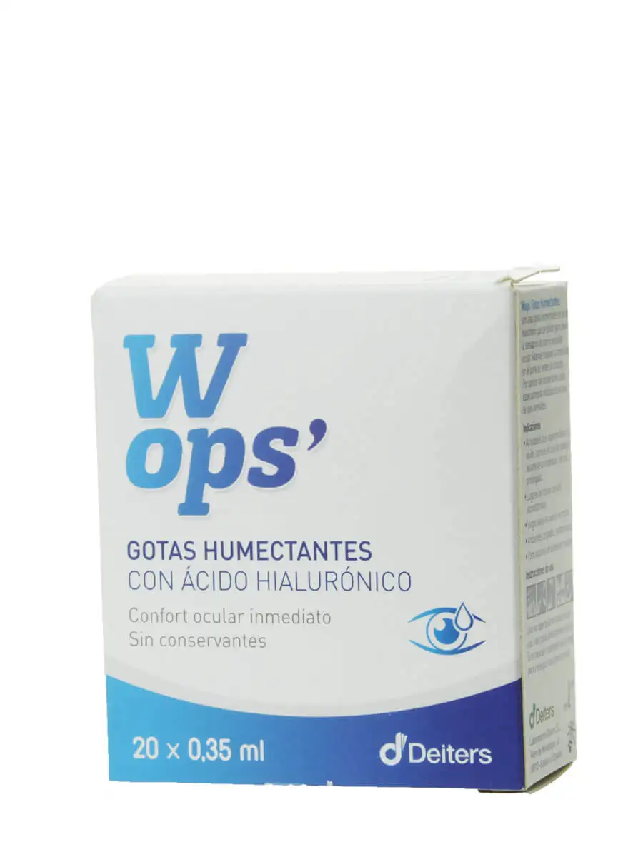 Wops moisturizing drops 20 single dose-with hyaluronic acid. Immediate eye comfort.