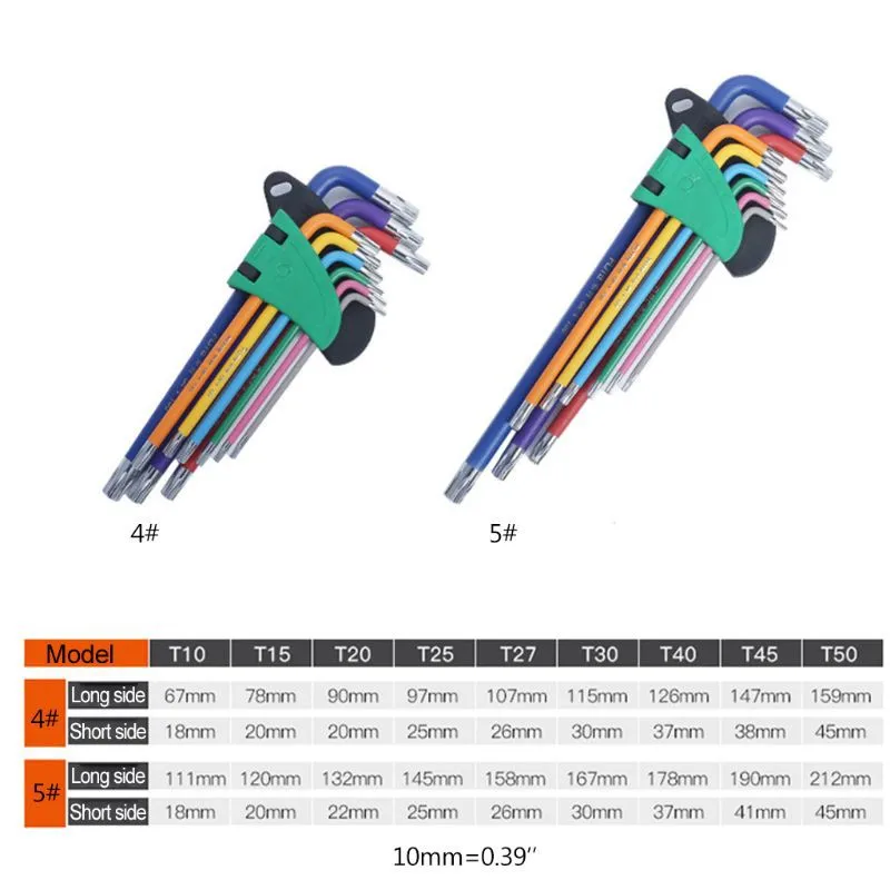 Sunshine Makita Set di chiavi a brugola esagonali da 9 pezzi cacciavite a chiave Torx con estremità a sfera esagonale interna