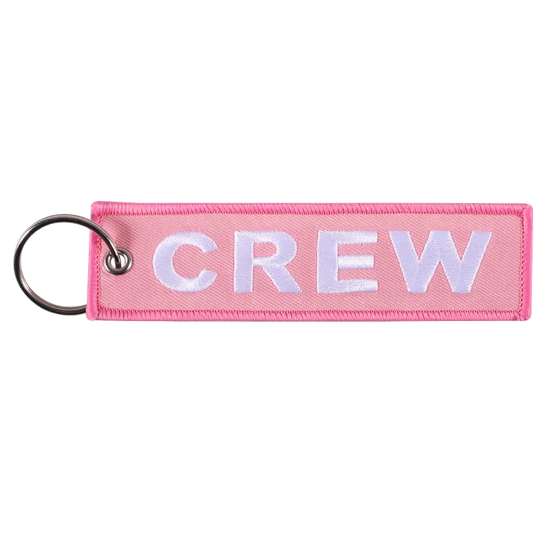 Fashion Jewelry Crew Keychain for Aviation Keychains llaveros Luggage Tag Embroidery Crew Key Ring Chain for Christmas Gifts