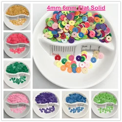 4mm 6mm Flat Round Solid PVC Sequins Paillette Sewing Craft For Wedding Decoration Garment Dress Shoe Caps DIY Wholesale