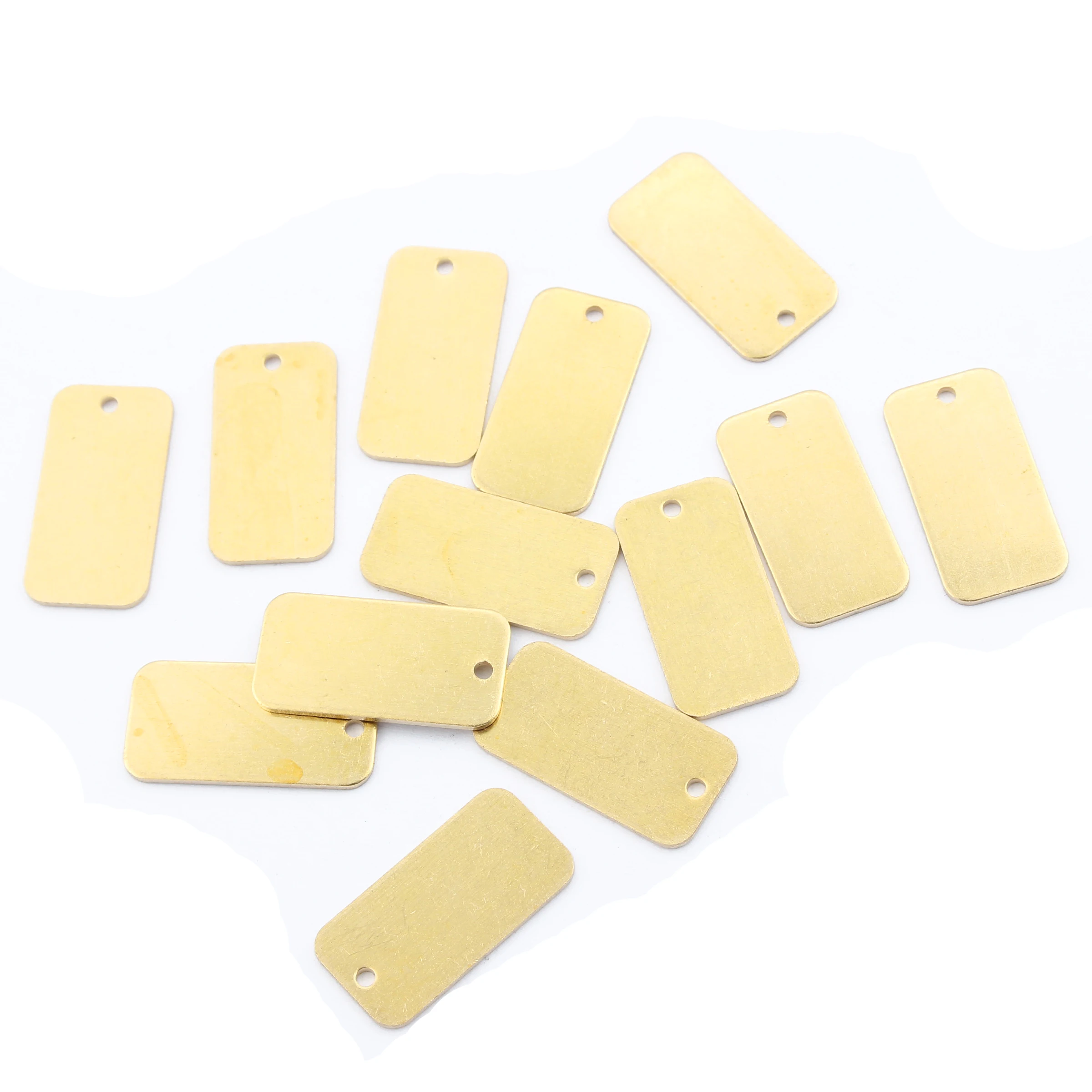 10pcs Raw Brass Flat Rectangle Tag Bar Stamping Blank Charms For DIY Earrings Bracelet Necklace Jewelry Findings Accessories