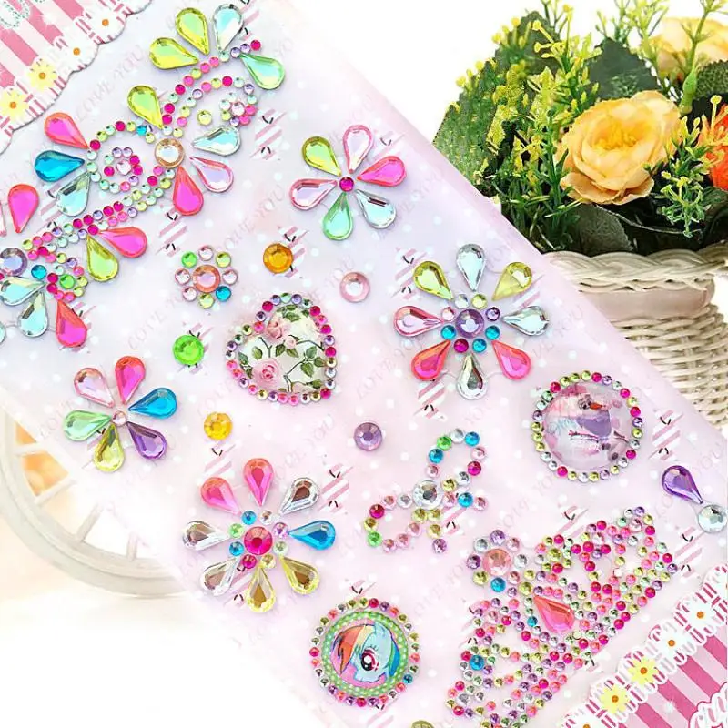 New Acrylic Crystal sticker Butterfly Stickers Diy Decals Accessories Mobile phone Laptop decoration Children Toys