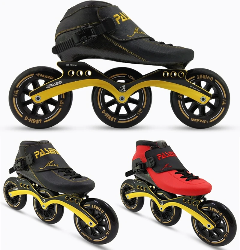 Patines de velocidad moldeables con calor para hombre y mujer, zapatillas de patinaje de 3 ruedas, de fibra de carbono, PS CT, termoplástico