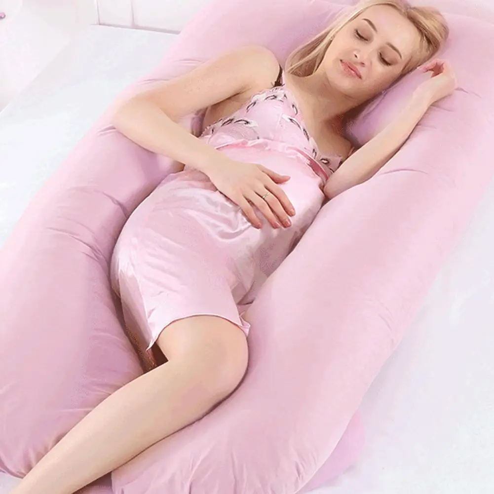 Newest European Large Pregnant Women U-shaped Maternal Cushion Cover Multi-functional Side Sleeping Cotton Pillowcase 80*160CM