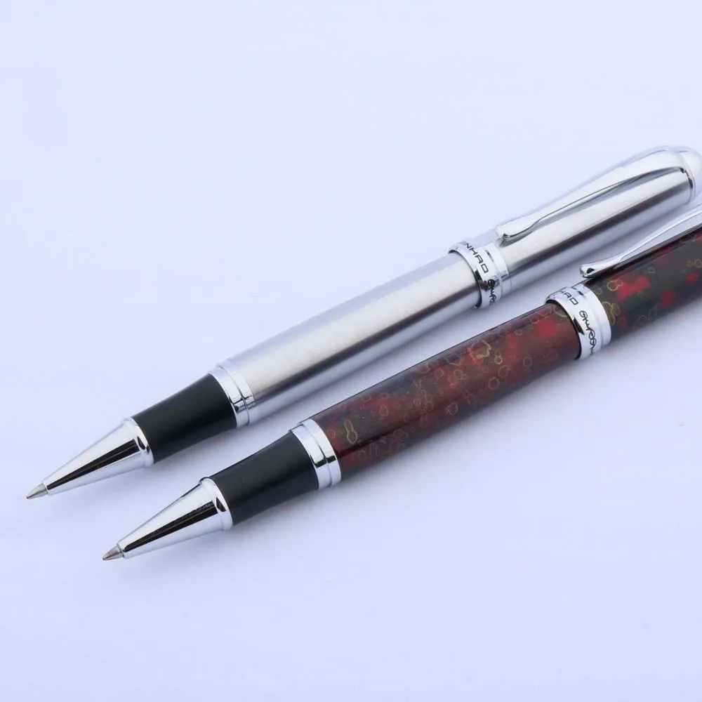 Jinhao 750 Metalen Ijs Bloem Rode Rvs Zilveren Gift Student Vulpen