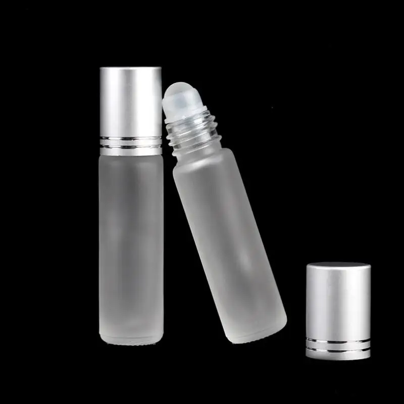 15ml clear frosted glass bottle glass or steel roller,roll-on essential oil Refillable perfume deodorant liquid bottle LX9256