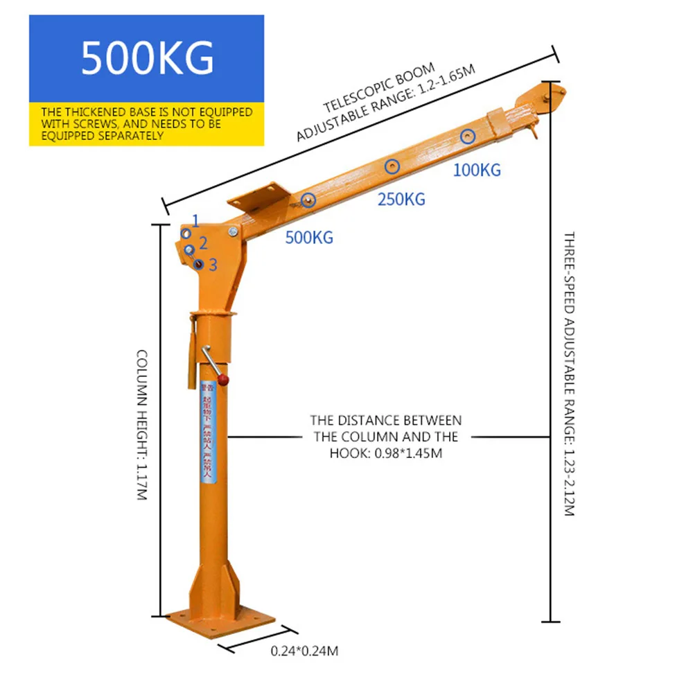 500KG 3000lbs Household Electric Hoist Crane Truck Crane Car Lifting Crane Machine With Remoting Control And Handle