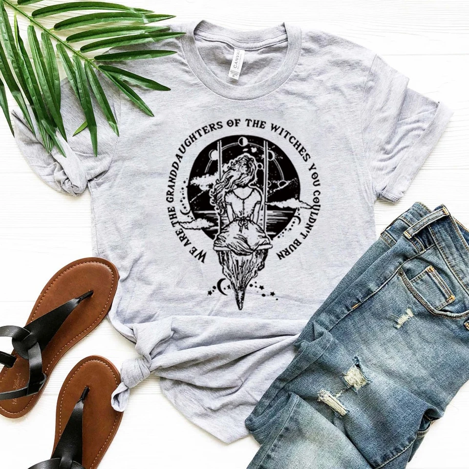 Mal méchant nous sommes les petites-filles des sorcières que vous ne pouvait pas brûler chemise t-shirt féministe chemise de sorcière Salem sorcière haut d'halloween