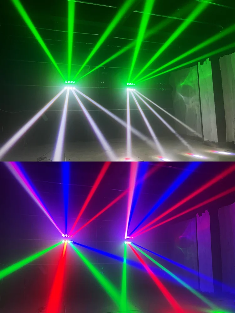 2PCS 8x15W 4in1 RGBW Strahl Moving Head Wash DJ Bar Strobe Bühne Effekte Led Spinne licht