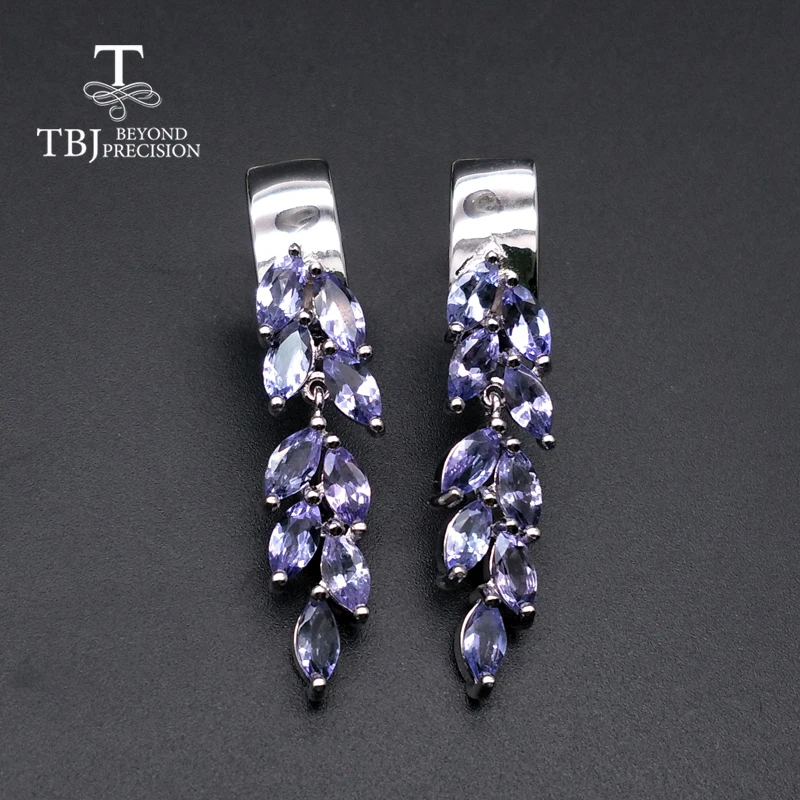 Natural gemstone tanzanite 925 sterling silver earring&rings fine jewelry for women Black Friday and Christmas gift