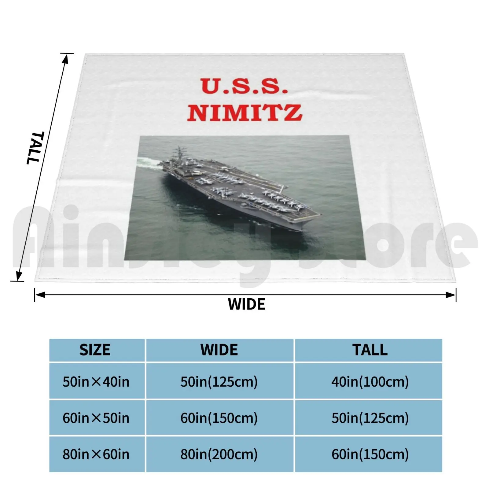 U.s.s. Nimitz Blanket Fashion Custom Jimbuf Us United States Navy Usn Uss Warship Naval Vessel Ship War Military