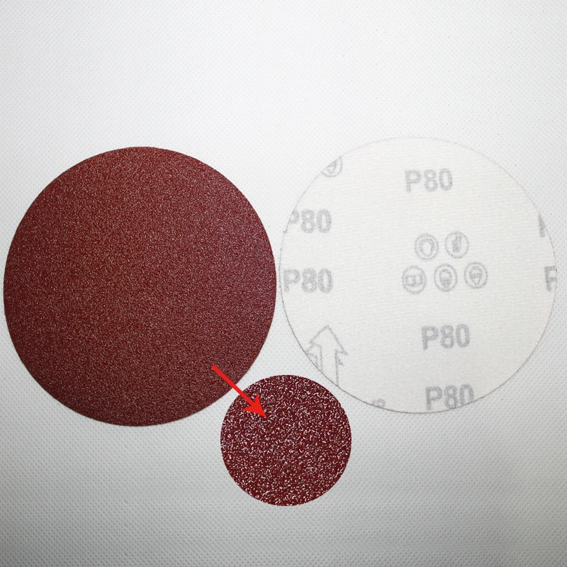 Red sand 7 inch velvet sandpaper round sand polisher sandpaper polishing dry grinder self-sticking tray sand paper sheet.