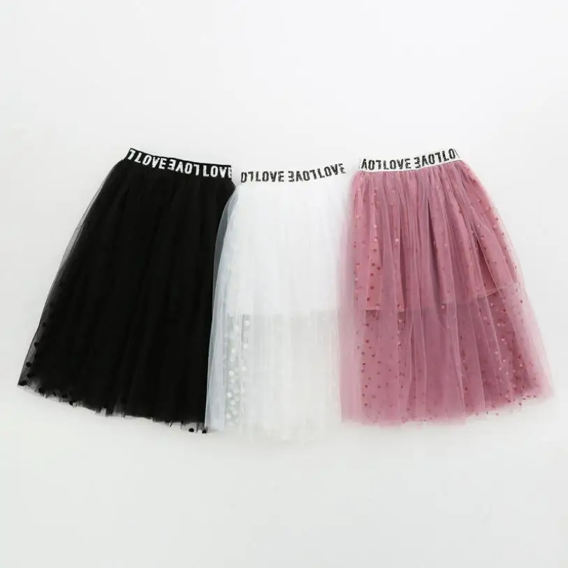 

Kid New Dot Long Tulle Skirt Elegant Pleated Tutu Skirts Girls Vintage Lolita Petticoat faldas mujer Saias Jupe Tutus 2022 Child