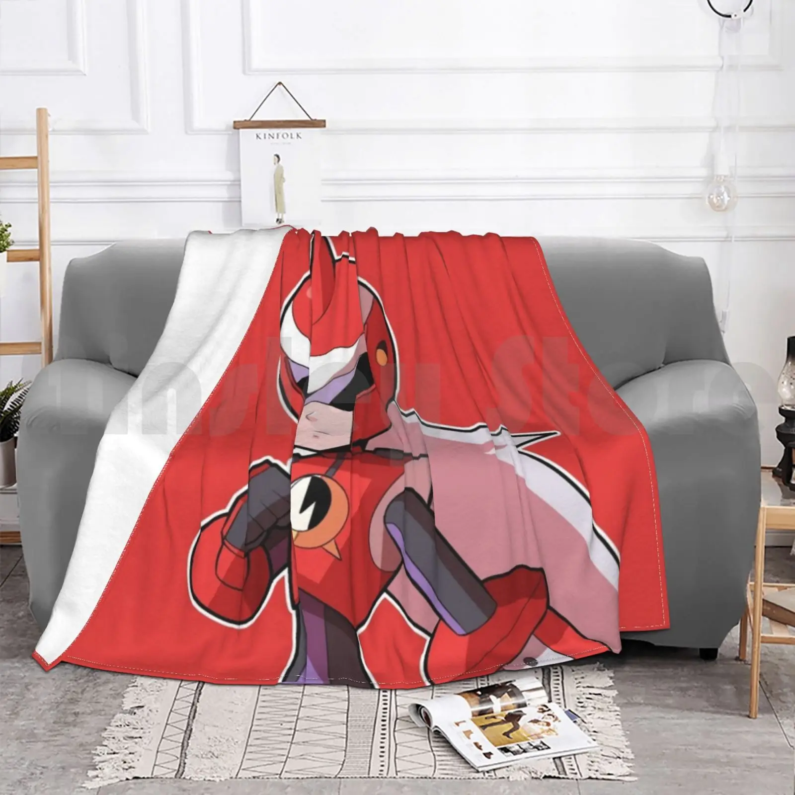 بطانية Protoman Exe الصغيرة أزياء مخصصة Megaman Protoman Blues Mmbn Kawaii ألعاب الفيديو لعبة الفن معركة الأطفال #4