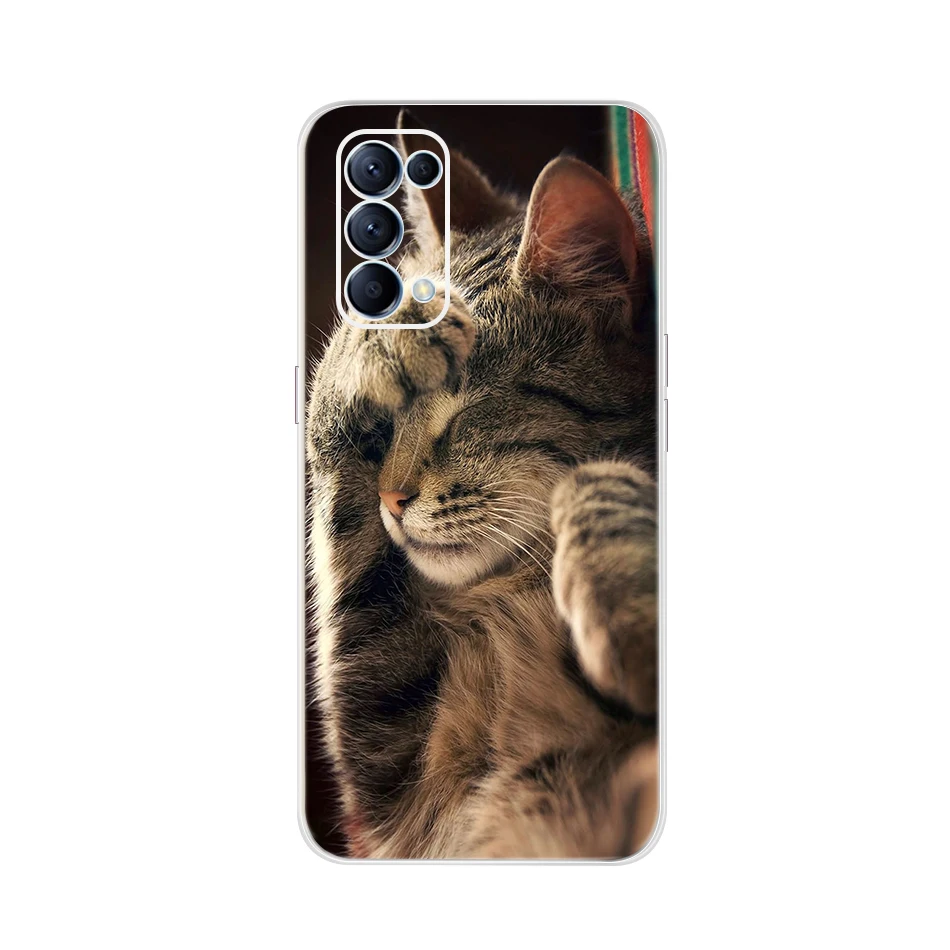 For OPPO Reno 5 5G Case Reno5 4G Bumper Silicone TPU Soft Phone Cover For OPPO Reno 5 CPH2145 Cases Cartoon fundas CPH2159 Coque