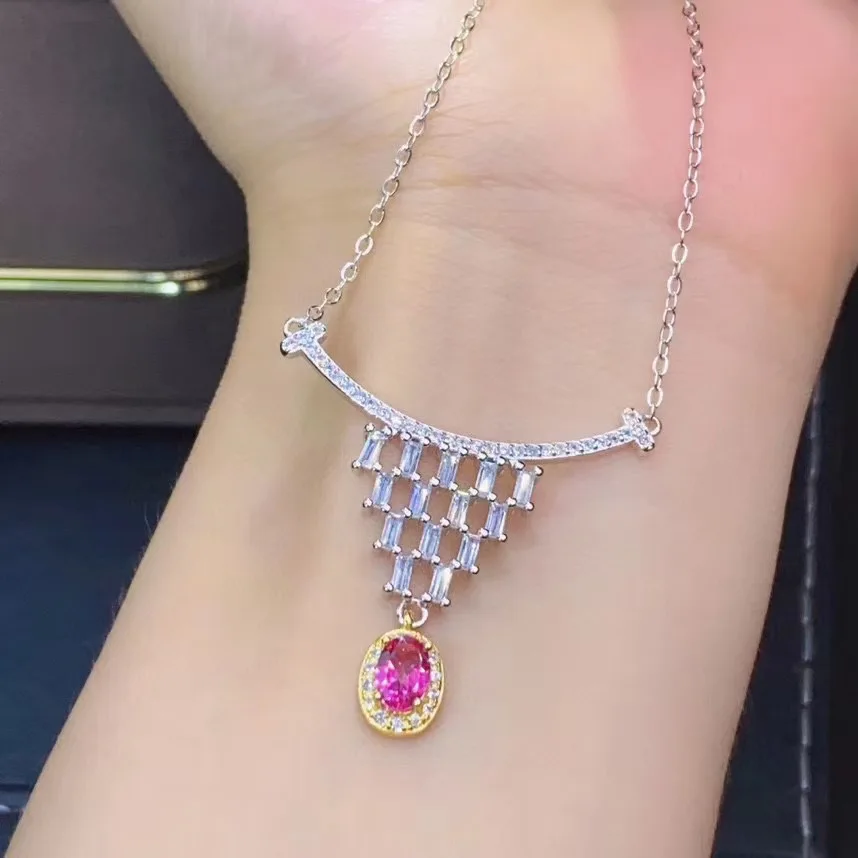 أفضل هدية خطوبة قلادة توباز قلادة توباز أزرق حقيقي طبيعي 925 قلادة من الفضة الاسترليني #2