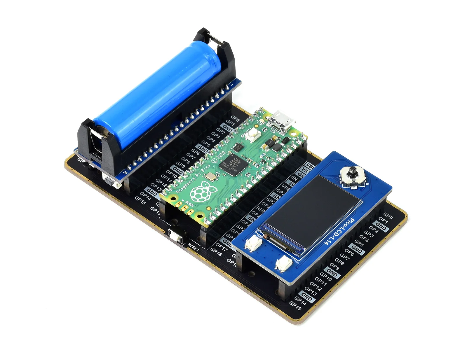 Pico-Dual-Expander,Dual GPIO Expander untuk Raspberry Pi Pico, Dua Set Header Pria untuk Menghubungkan Lebih Banyak Modul Ekspansi