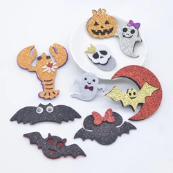 10Pcs Cartoon Ghost Skull Bat Pumpkin Lobster Applique for DIY Clothes Hat Patches Halloween Nakrycia głowy Spinki do włosów Akcesoria do kokardek