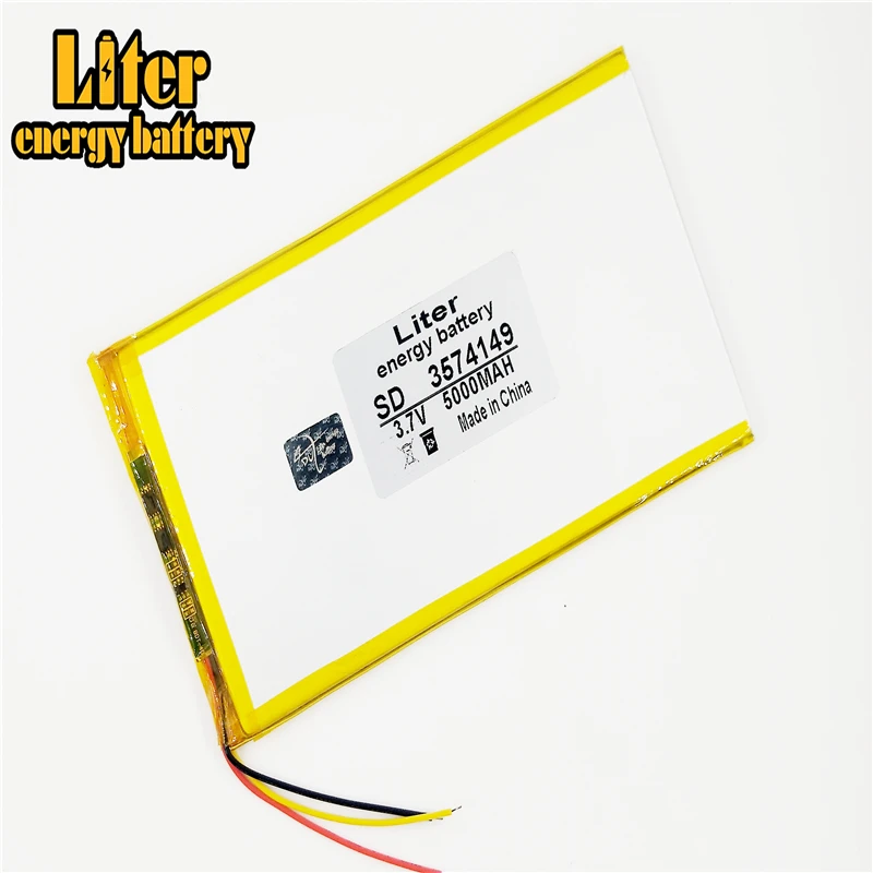 3 line Polymer lithium batteries 3.7V 5000mAh 3574149 For Rechargeable Li-ion Cell 7 inch 8 inch 9inch