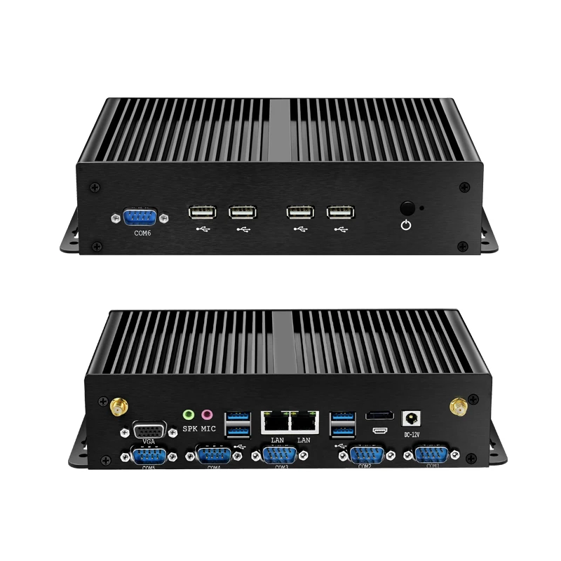 Imagem -04 - Mini pc Fanless Industrial com Lan Duplo Windows 10 Mini Computador Linux Wi-fi Intel Core i7 5500u Celeron J1900 Rs232 Rs485 com