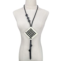 UKEBAY New Pendant Necklace Women Handmade Jewelry Rubber Necklaces Long Clothes Chain Statement Accessories Luxury Necklaces
