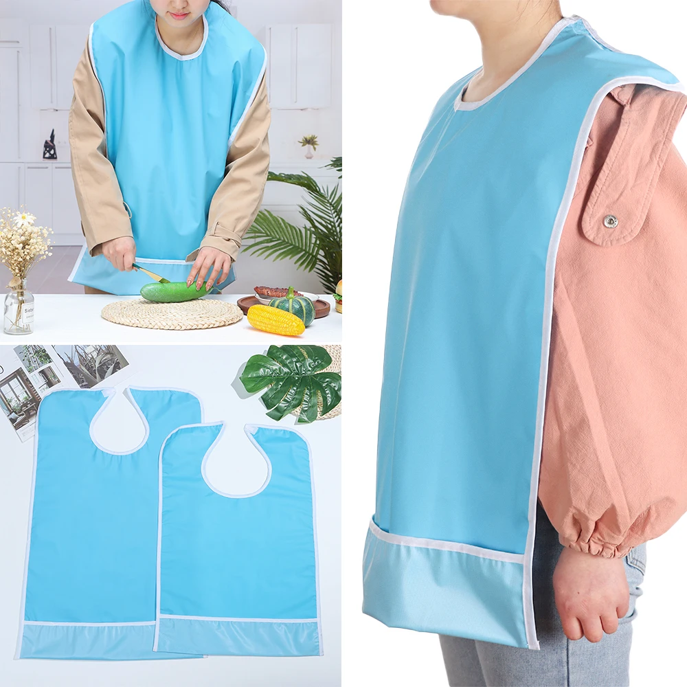 

Adult Bib for Eating Clothing Protector Waterproof Apron Washable Reusable Large Terry Cloth for Elderly, Seniors and Disabled