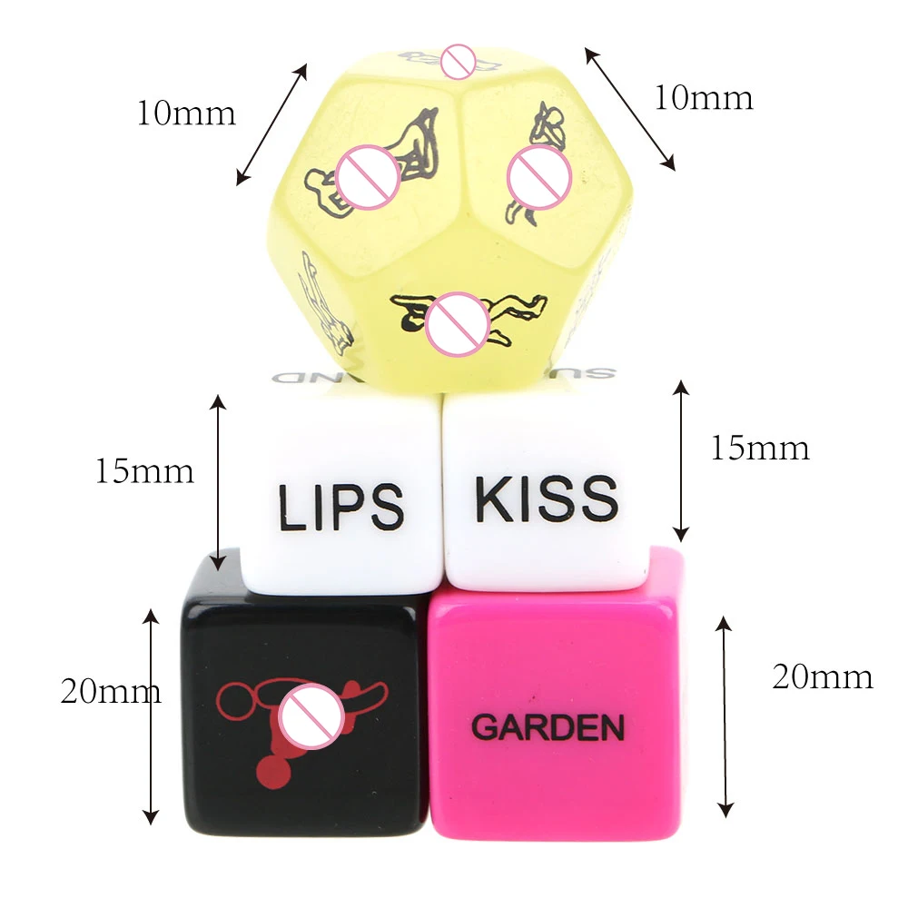 IKOKY Crap Humour Gambling Fun Adult Erotic Love Sex Dice Posture Adult Games Sex Toys for Couple Erotic Toys 12 Sides 5 pcs