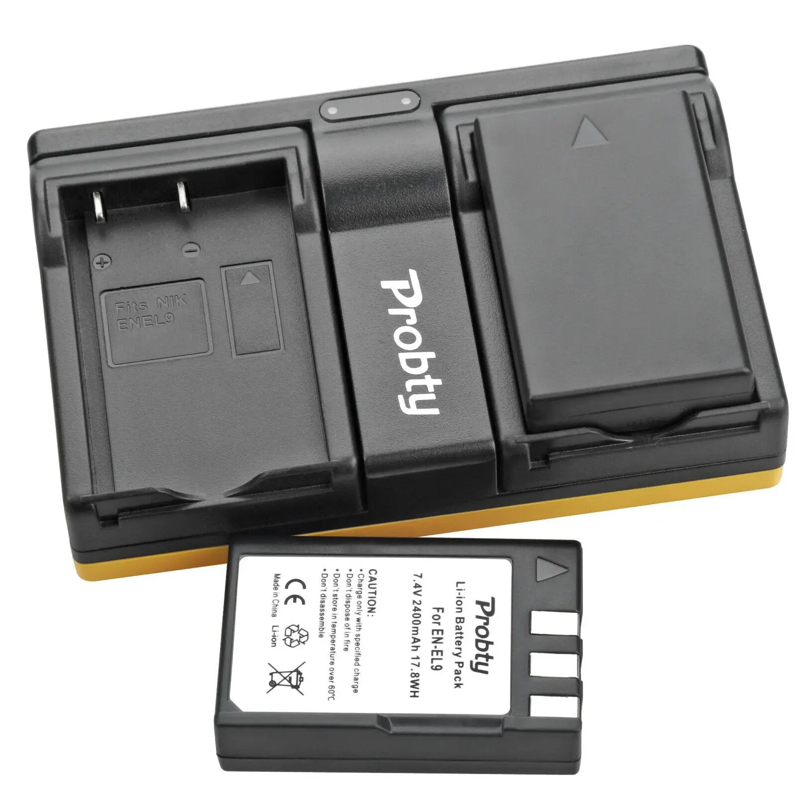 Probty 2x 2400mAh EN-EL9 EN EL9 ENEL9 Rechargeable Camera Battery + USB Dual Charger For Nikon D40 D40X D60 D3000 D5000 Bateria