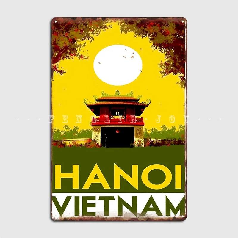 Hanoi Vietnam: Vintage Travel Advertising Print Metal Sign Club Kitchen Create Mural Painting Tin Sign Poster