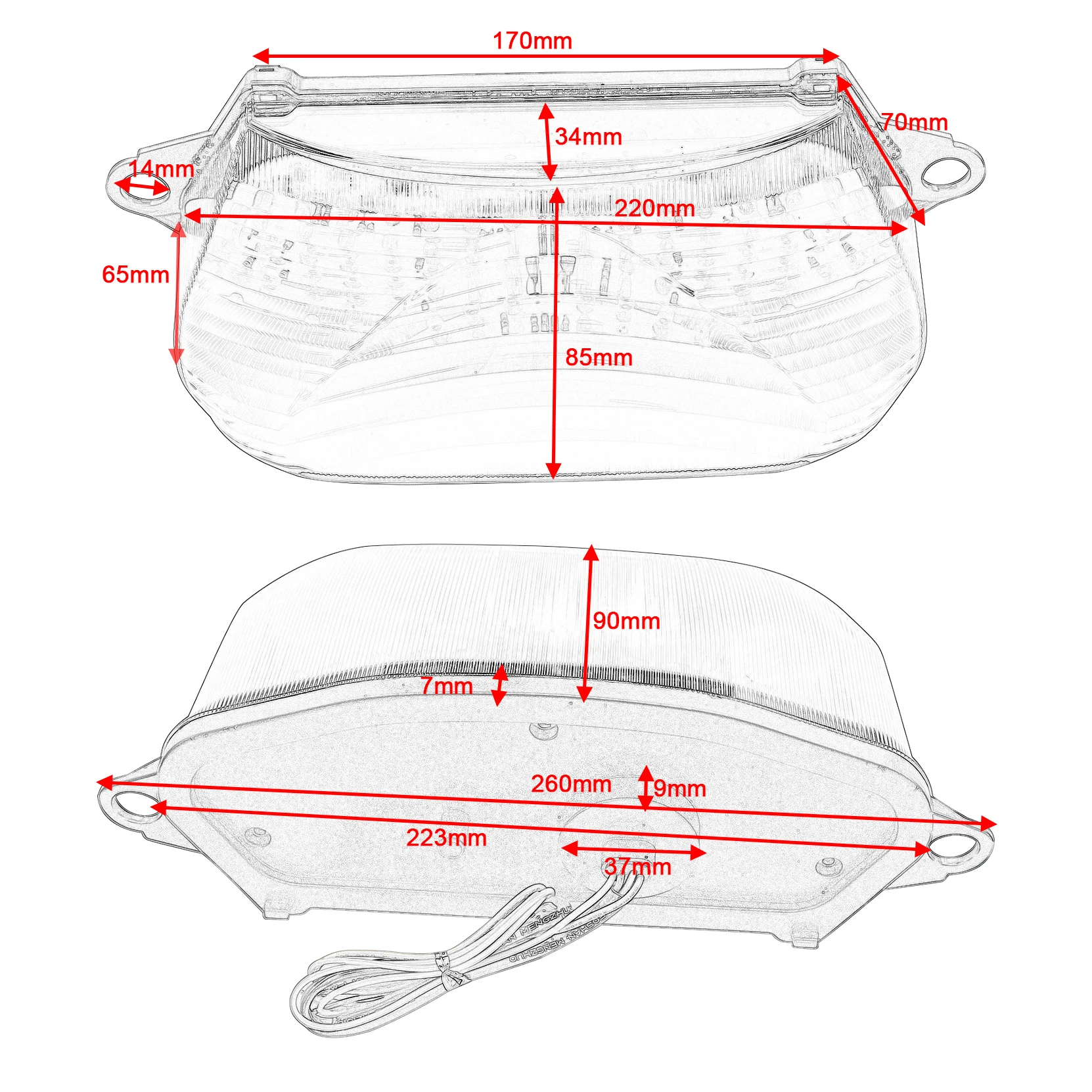 Rear Tail Lights Indicator For HONDA VTR1000F 1998-2005 Motorcycle Steering Tail Light Brake Assembly