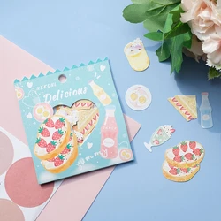 Aesthetic Cute Dessert Food Stickers Set Scrapbooking Cake Gelato Drink Theme DIY Journaling Sticker Craft Supplies