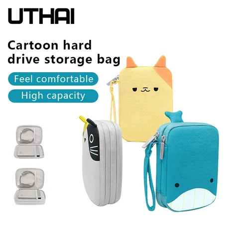 UTHAI T32 2,5 HDD bolsa de almacenamiento caja de almacenamiento de disco duro móvil Digital bolsa de almacenamiento de Cable de datos de auriculares