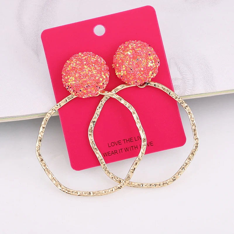 Aretes Earrings Vrouw New Statement Round Drop Earrings High Quality Rhinestones Jewelry Accessories For Women Gifts Wholesale