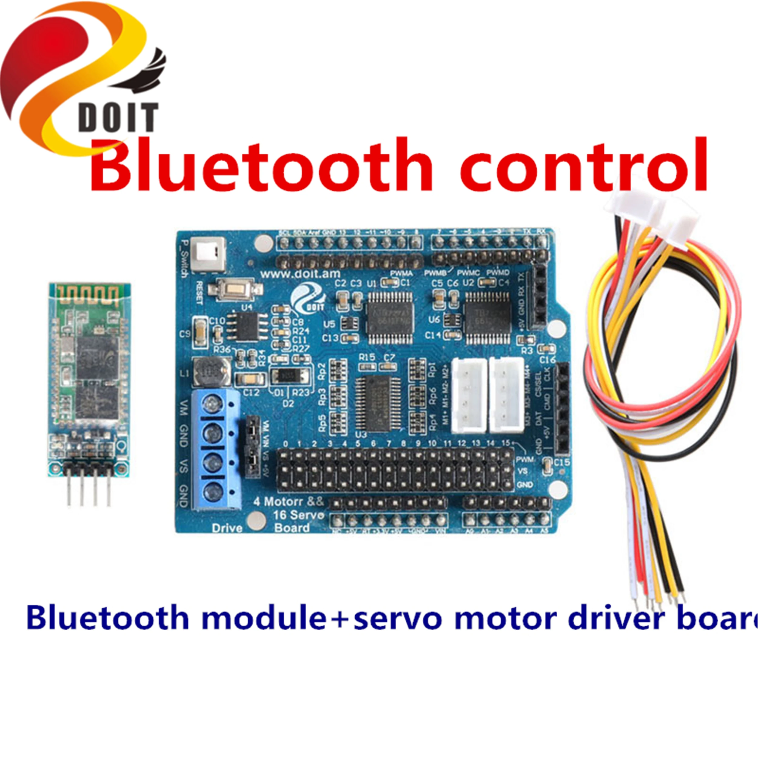 SZDOIT Wifi/Bluetooth/Handle Control Kit 2/4-channel DC Motor & 16-channel Servo Drive Board for RC Robot Parts for Arduino