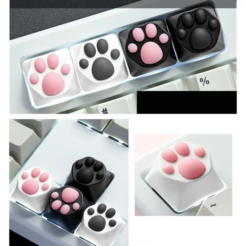 ABS Silicone Cartoon Cute Cat Paws Keyboard Key Caps for Cherry MX Switches