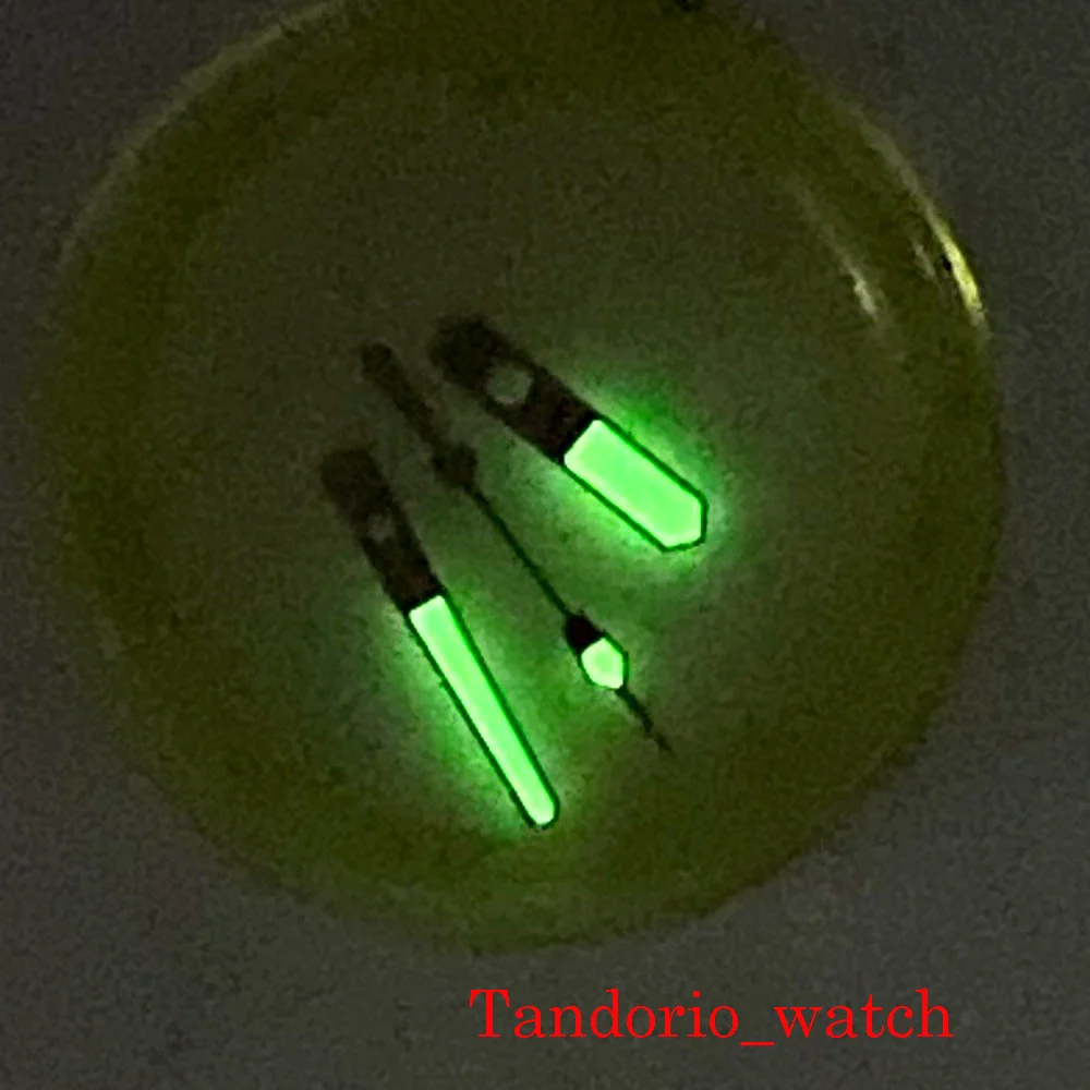 Colore argento lancette dell'orologio di alta qualità aghi verdi luminosi per NH35A NH36A ETA2824 PT5000 sostituzione dell'orologio da polso con movimento automatico