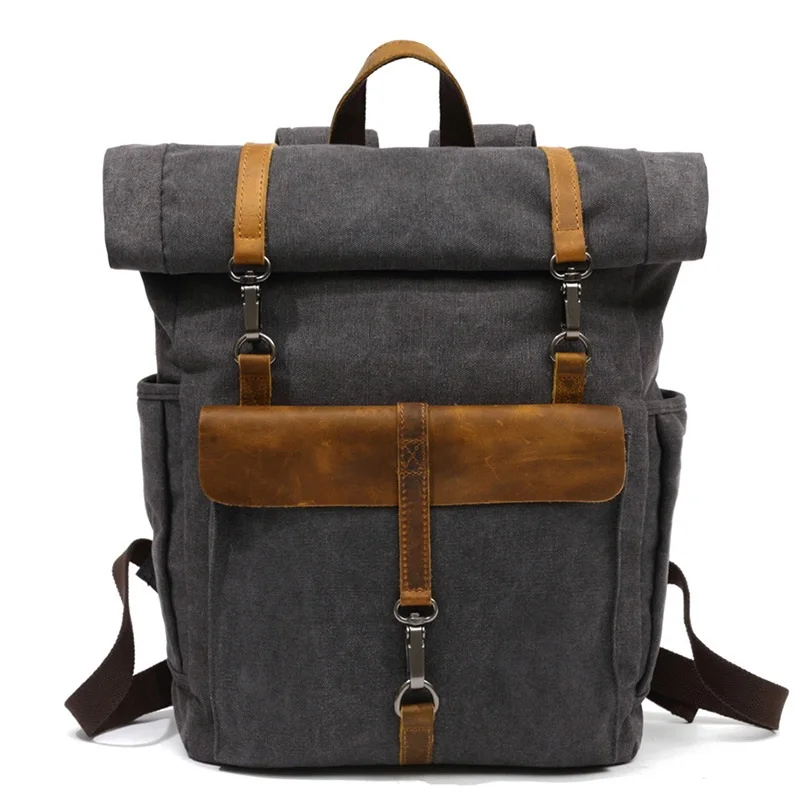 Fashion Canvas Leather Backpacks 16\