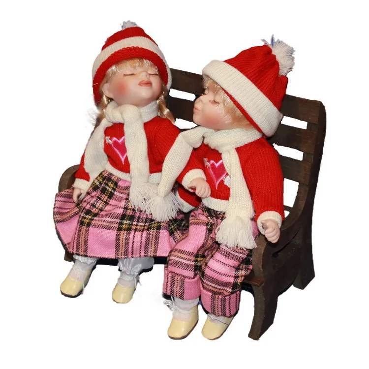 

35cm Love doll European rural Field Village ceramic doll style home decoration Christmas gifts