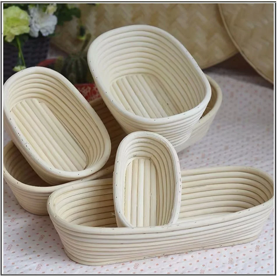 

Indonesian Natural Rattan Oval Bread Fermentation Basket, Manual Bread Fermentation Basket, European Bread Baking Basket