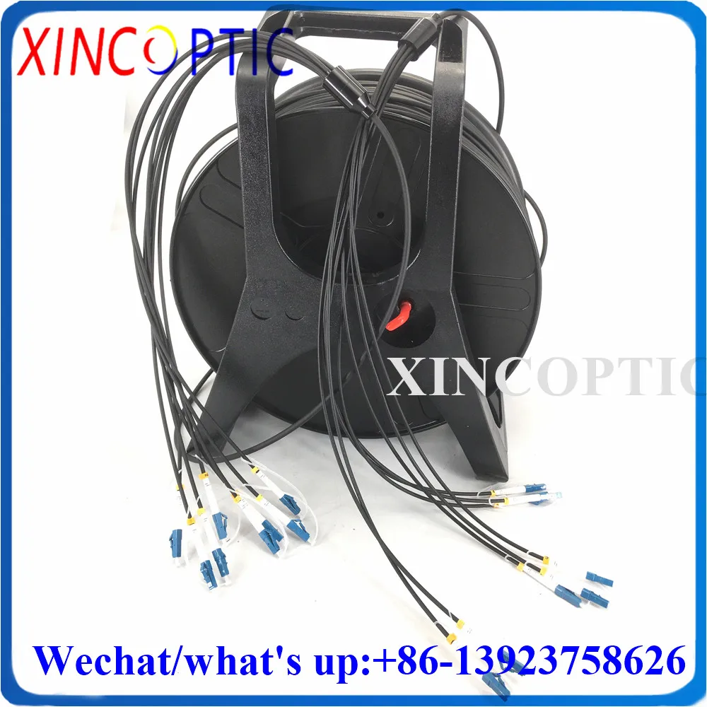 150M,8Fibers Single Mode 9/125 G657A 200Mts LC-LC 8Cores LSZH/TPU 4.5mm CRIP 8C Armored Fiber Optical Patch Cord Cable Connector