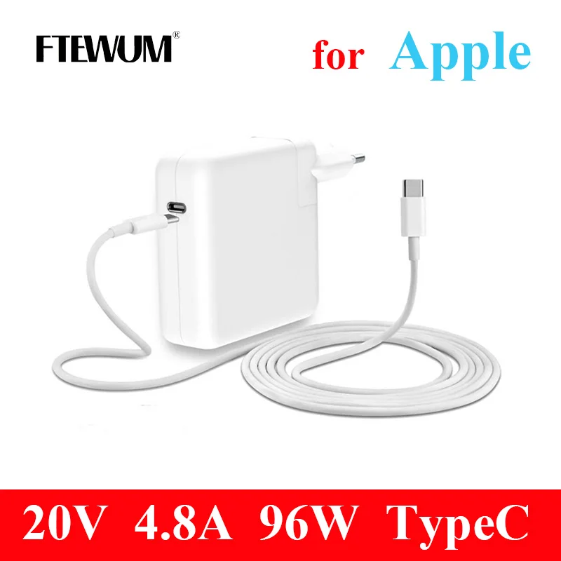 

Original 96W Type-C USB-C 20V 4.8A Laptop Adapter For Apple Macbook Air Pro 13'' 15'' 16'' 17'' A2141 PD Fast Charger EU US UK