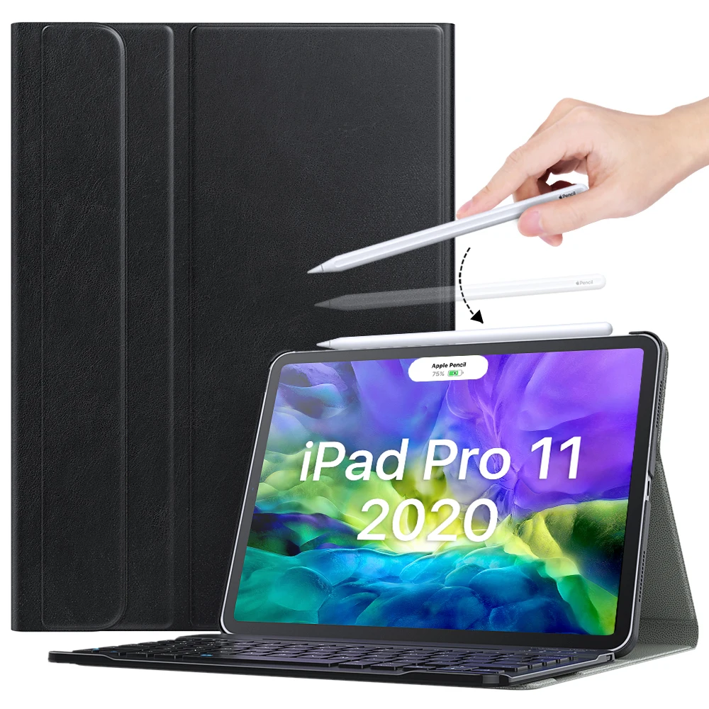 Nice Keyboard Case For iPad Pro 11 2020 2nd / iPad Pro 11 2018 1st,[Support Apple Pencil Charging] Detachable Wireless Keyboard