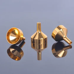 10 Pieces Mini Gold Funnel Aluminium Material For Filling Small Bottles Transferring Liquid Refill Perfume Essential Oil Lab