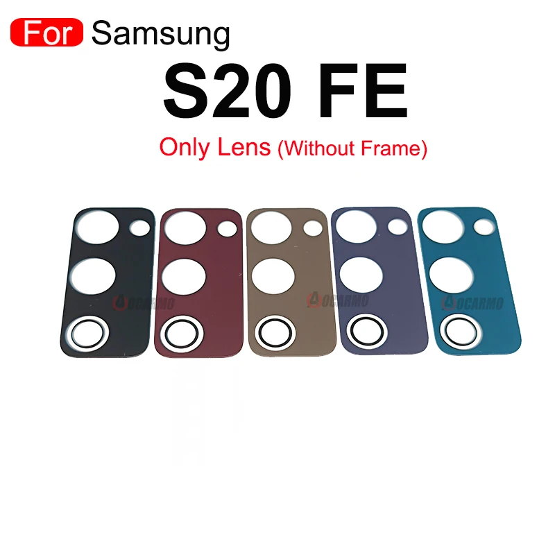 For Samsung Galaxy S20 FE S20fe Back Camera Lens Glass With Frame And Adhesive Sticker Replacement Parts