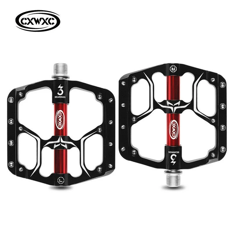 CXWXC CXV-15 Road Bike Bicycle Flat Pedal 3 Sealed Bearings Pedal Aluminum Alloy CNC Machined Wide Platform