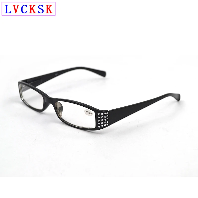 

New Women Diamond Reading Glasses Ladies Spring Temple Rectangle Presbyopia Spectacles Female Rhinestone Eyeglasses D5