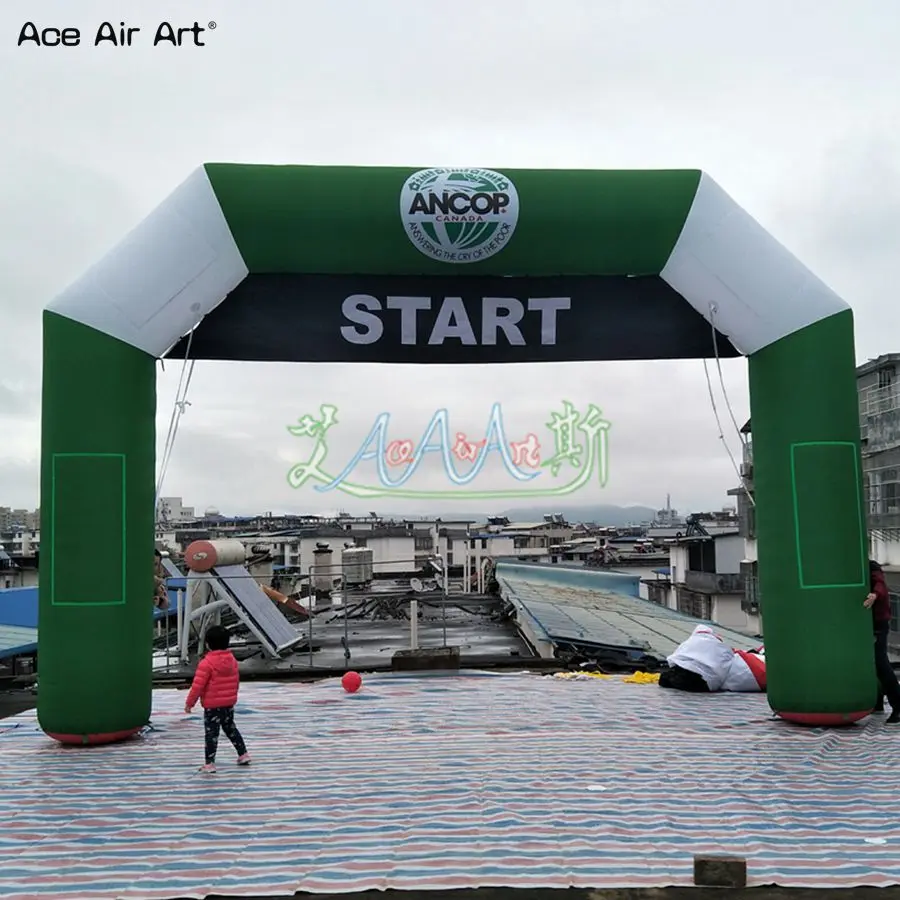 

Customized 8.2x4.5m arch inflatable start finish line archway with banner/sticker boxes for ANCOP